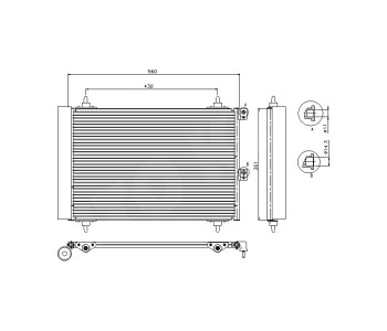 Кондензатор климатизации P.R.C за CITROEN BERLINGO (M) товарен от 1996 до 2011