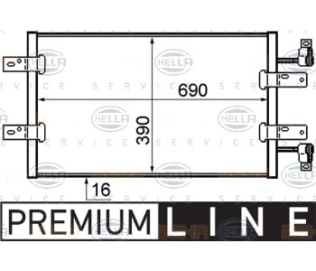Кондензатор, климатизация HELLA 8FC 351 319-281 за RENAULT TRAFIC II (FL) товарен от 2001 до 2014