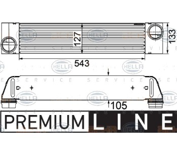 Интеркулер (охладител за въздуха на турбината) HELLA 8ML 376 746-501 за BMW 7 Ser (E65, E66, E67) от 2002 до 2009