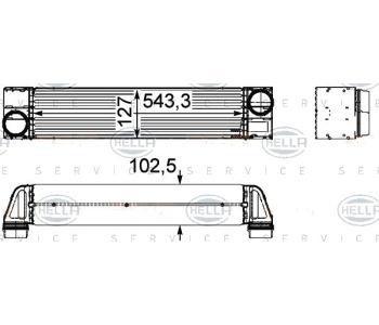Интеркулер (охладител за въздуха на турбината) HELLA 8ML 376 746-051 за LAND ROVER RANGE ROVER III (L322) от 2002 до 2012
