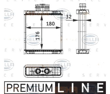 Топлообменник, отопление на вътрешното пространство HELLA 8FH 351 311-111 за AUDI A1 Sportback (8XA, 8XF) от 2011 до 2018