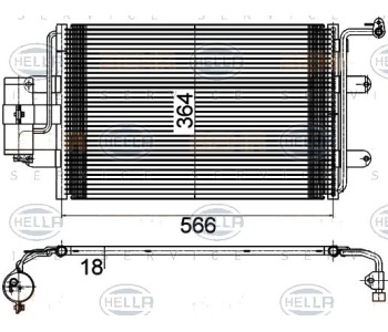 Кондензатор, климатизация HELLA 8FC 351 036-384 за AUDI TT Roadster (8N9) от 1999 до 2006