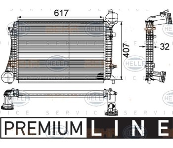 Интеркулер (охладител за въздуха на турбината) HELLA 8ML 376 746-151 за AUDI A3 кабриолет (8P7) от 2008 до 2013