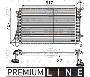 Интеркулер (охладител за въздуха на турбината) HELLA 8ML 376 746-161 за AUDI A3 Sportback (8PA) от 2004 до 2015