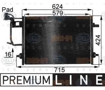Кондензатор, климатизация HELLA 8FC 351 038-431 за AUDI A4 Avant (8D5, B5) от 1994 до 2002