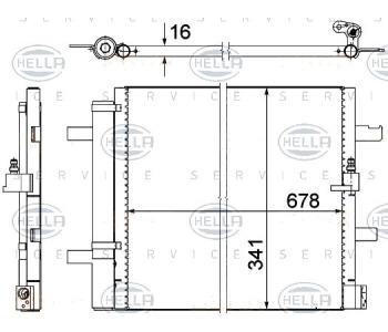 Кондензатор, климатизация HELLA 8FC 351 319-411 за AUDI A6 Avant (4G5, C7, 4GD) от 2011 до 2018
