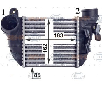 Интеркулер (охладител за въздуха на турбината) HELLA 8ML 376 760-701 за AUDI TT Roadster (8N9) от 1999 до 2006