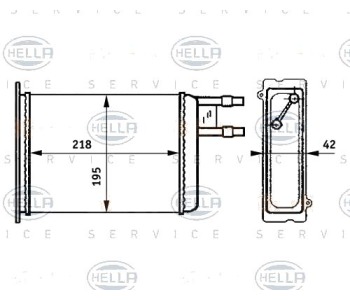 Топлообменник, отопление на вътрешното пространство HELLA 8FH 351 313-371 за FIAT DUCATO (230) платформа от 1994 до 2002