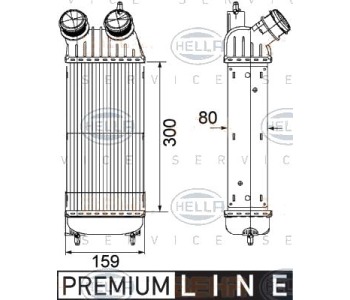 Интеркулер (охладител за въздуха на турбината) HELLA 8ML 376 746-211 за FIAT SCUDO (270, 272) пикап от 2007