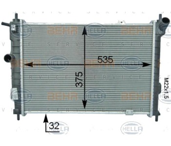 Радиатор, охлаждане на двигателя HELLA 8MK 376 716-091 за OPEL ASTRA F (56_, 57_) седан от 1995 до 1998