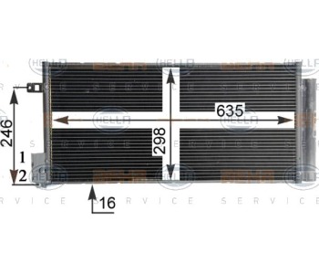Кондензатор, климатизация HELLA 8FC 351 304-724 за FIAT PUNTO GRANDE EVO (199) от 2008 до 2012