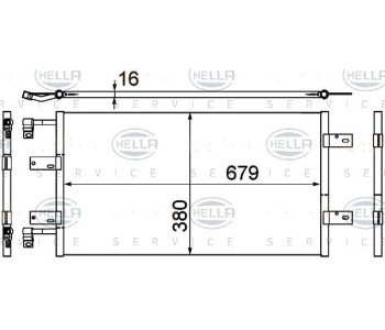 Кондензатор, климатизация HELLA 8FC 351 303-591 за RENAULT TRAFIC II (FL) товарен от 2001 до 2014