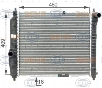 Радиатор, охлаждане на двигателя HELLA 8MK 376 762-641 за CHEVROLET AVEO (T250, T255) седан от 2005