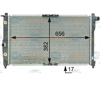 Воден радиатор HELLA за DAEWOO NUBIRA (KLAJ) седан от 1997 до 2003