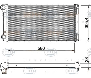Радиатор, охлаждане на двигателя HELLA 8MK 376 754-431 за LANCIA MUSA (350) от 2004 до 2012