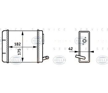 Топлообменник, отопление на вътрешното пространство HELLA 8FH 351 313-211 за FIAT PANDA (141) ван от 1986 до 2004