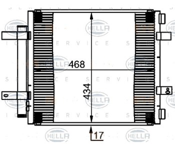 Кондензатор, климатизация HELLA 8FC 351 301-591 за JAGUAR XJ (X350) от 2003 до 2009