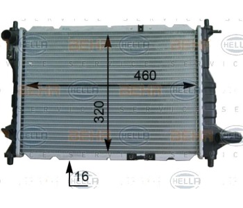 Радиатор, охлаждане на двигателя HELLA 8MK 376 748-721 за CHEVROLET SPARK (M200, M250) от 2005