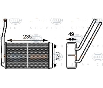 Топлообменник, отопление на вътрешното пространство HELLA 8FH 351 000-161 за LAND ROVER FREELANDER I (L359) Soft Top от 1998 до 2006