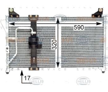 Кондензатор, климатизация HELLA 8FC 351 310-781 за KIA CLARUS (GC) комби от 1998 до 2001