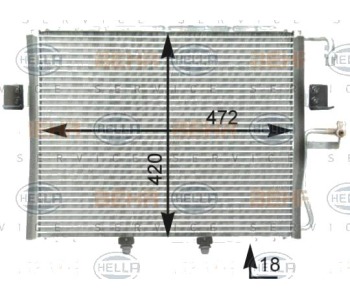 Кондензатор, климатизация HELLA 8FC 351 303-011 за KIA SPORTAGE (K00) от 1994 до 2004