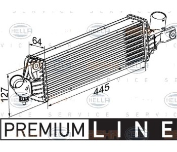 Интеркулер (охладител за въздуха на турбината) HELLA 8ML 376 777-081 за NISSAN PRIMERA (WP12) комби от 2002 до 2007