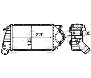 Интеркулер (охладител за въздуха на турбината) HELLA 8ML 376 760-631 за VOLKSWAGEN LUPO (6X1, 6E1) от 1998 до 2005