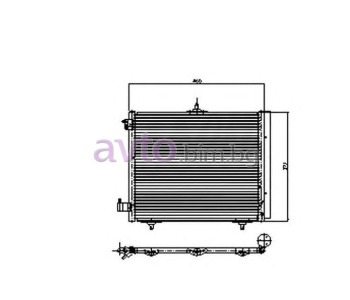 Климатичен радиатор размер 460/370/16 за PEUGEOT 1007 (KM_) от 2005 до 2009
