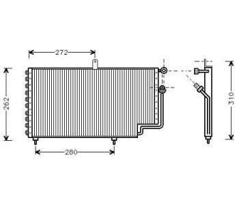 Кондензатор климатизации P.R.C за PEUGEOT 205 II (20A/C) от 1987 до 1998