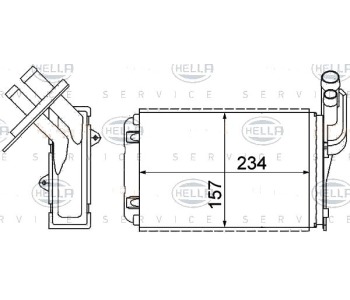 Топлообменник, отопление на вътрешното пространство HELLA 8FH 351 311-631 за RENAULT MEGANE I CC (EA0/1_) кабриолет от 1996 до 2003