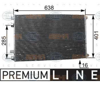 Кондензатор, климатизация HELLA 8FC 351 301-561 за RENAULT MEGANE II (LM0/1_) седан от 2003 до 2010