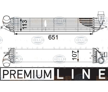 Интеркулер (охладител за въздуха на турбината) HELLA 8ML 376 745-241 за RENAULT LAGUNA III (DT0/1) купе от 2008 до 2015