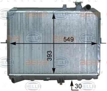 Радиатор, охлаждане на двигателя HELLA 8MK 376 763-641 за KIA PREGIO товарен от 1997 до 2004
