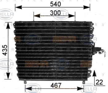 Кондензатор, климатизация HELLA 8FC 351 035-771 за MERCEDES (S124) комби от 1985 до 1993