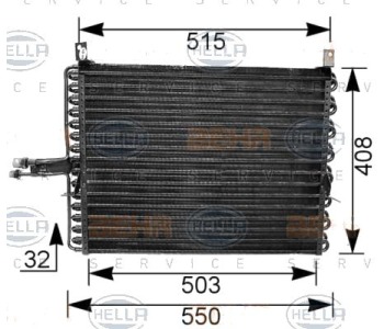 Кондензатор, климатизация HELLA 8FC 351 035-751 за MERCEDES (W123) седан от 1976 до 1985
