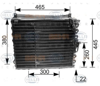 Кондензатор, климатизация HELLA 8FC 351 035-191 за MERCEDES (S124) комби от 1985 до 1993