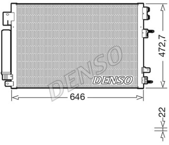 Кондензатор, климатизация DENSO DCN13110 за FIAT PUNTO GRANDE EVO (199) от 2008 до 2012
