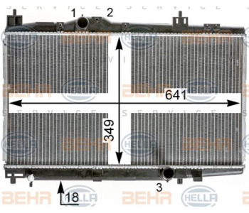 Радиатор, охлаждане на двигателя HELLA 8MK 376 902-011 за SKODA FABIA II (545) комби от 2007 до 2014