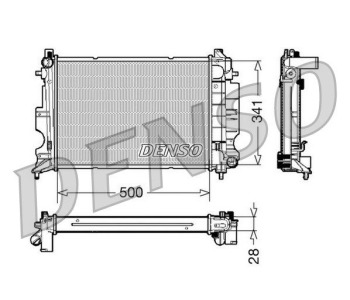 Радиатор, охлаждане на двигателя DENSO DRM32015 за VOLKSWAGEN PASSAT B7 (365) комби от 2010 до 2014