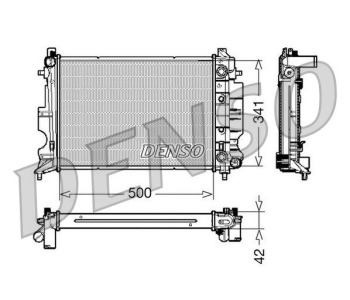 Радиатор, охлаждане на двигателя DENSO DRM32016 за VOLKSWAGEN CADDY III (2KA, 2KH, 2CA, 2CH) товарен от 2004 до 2015