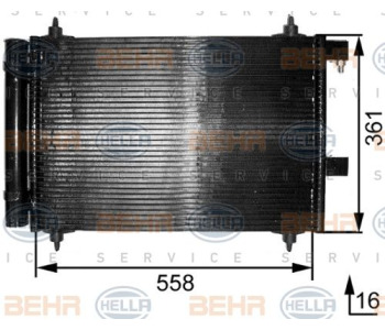 Кондензатор, климатизация HELLA 8FC 351 301-401 за AUDI A4 Avant (8E5, B6) от 2001 до 2004