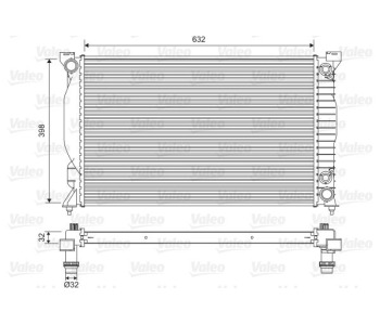Радиатор, охлаждане на двигателя VALEO 735093 за AUDI A4 (8E2, B6) от 2000 до 2004