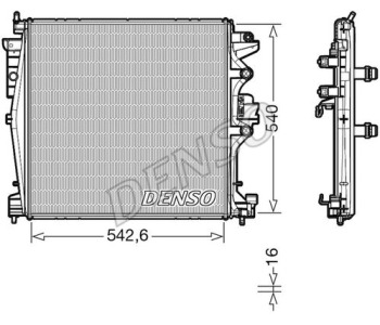 Радиатор, охлаждане на двигателя DENSO DRM02021 за AUDI Q5 (8R) от 2008 до 2012