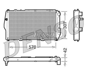 Радиатор, охлаждане на двигателя DENSO DRM02028 за AUDI A6 Avant (4F5, C6) от 2005 до 2011