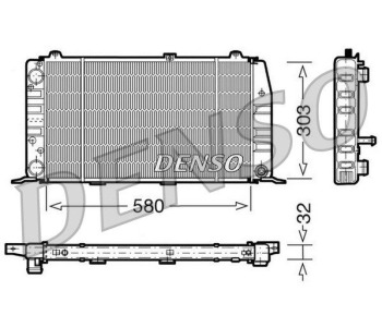 Радиатор, охлаждане на двигателя DENSO DRM02038 за AUDI A6 Avant (4F5, C6) от 2005 до 2011
