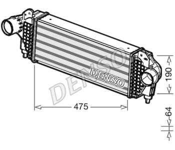 Интеркулер (охладител за въздуха на турбината) DENSO DIT02025 за AUDI A6 Avant (4F5, C6) от 2005 до 2011