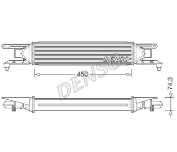 Интеркулер (охладител за въздуха на турбината) DENSO DIT02026 за AUDI A6 Avant (4F5, C6) от 2005 до 2011
