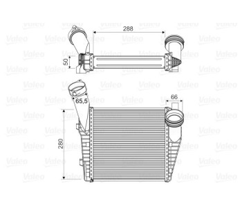 Интеркулер (охладител за въздуха на турбината) VALEO 818814 за AUDI Q7 (4L) от 2006 до 2009