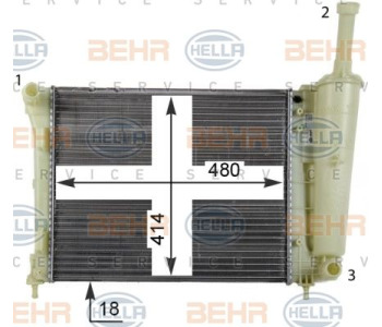 Радиатор, охлаждане на двигателя HELLA 8MK 376 791-781 за BMW 3 Ser (F34) гран туризмо от 2012