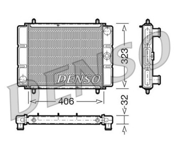 Радиатор, охлаждане на двигателя DENSO DRM05023 за BMW 3 Ser (E36) седан 1990 до 1998